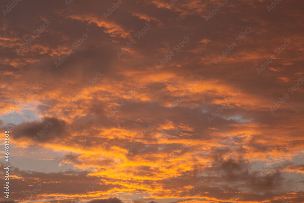 Background of clouds reddish by sunset light.