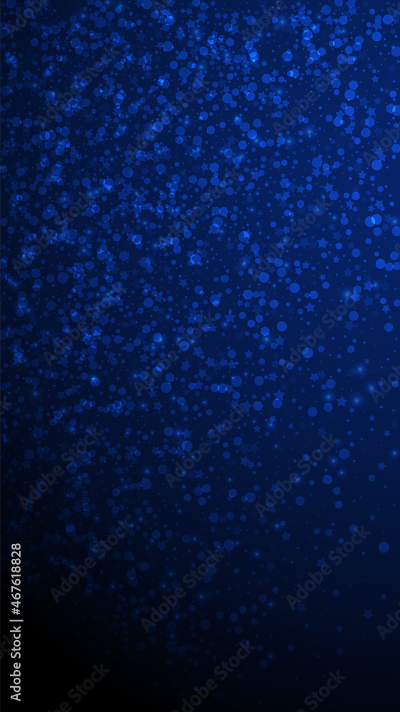 Naklejka premium Magic stars Christmas background. Subtle flying sn