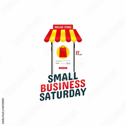 vector graphic of small business saturday good for small business saturday celebration. flat design. flyer design.flat illustration.