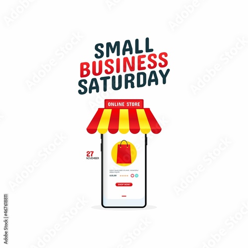 vector graphic of small business saturday good for small business saturday celebration. flat design. flyer design.flat illustration.