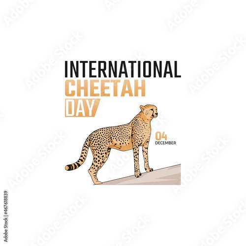 vector graphic of international cheetah day good for international cheetah day celebration. flat design. flyer design.flat illustration.