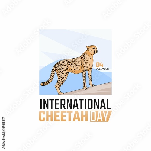 vector graphic of international cheetah day good for international cheetah day celebration. flat design. flyer design.flat illustration.