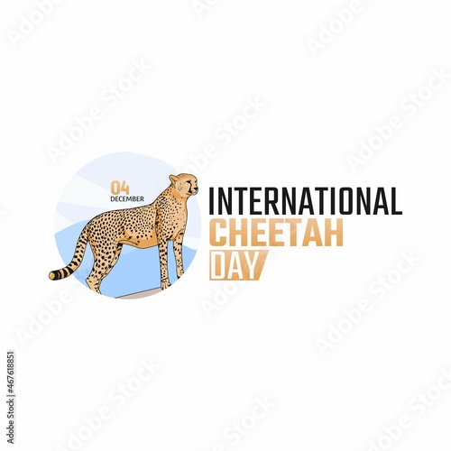 vector graphic of international cheetah day good for international cheetah day celebration. flat design. flyer design.flat illustration.