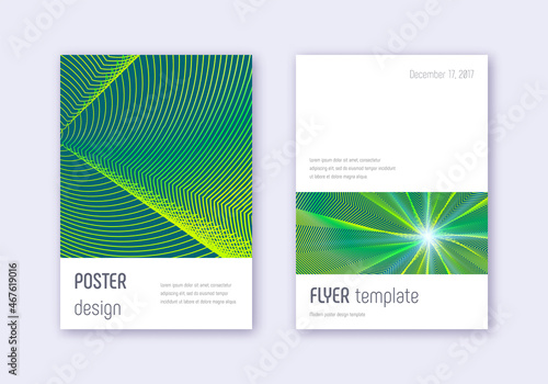 Minimalistic cover design template set. Green abst