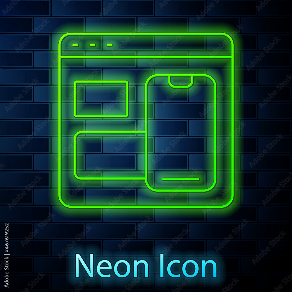 Glowing neon line Software, web developer programming code icon isolated on brick wall background. Javascript computer script random parts of program code. Vector Glowing neon line Software, web developer programming code icon isolated on brick wall background. Javascript computer script random parts of program code. Vector