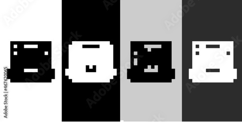 Set line Neural network icon isolated on black and white, transparent background. Artificial intelligence AI. Vector