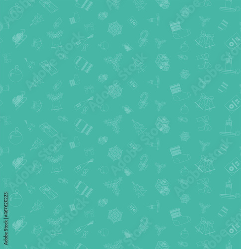 Seamless pattern with icons of Christmas symbols