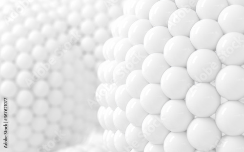 Many balls are combined into a big ball, 3d rendering.