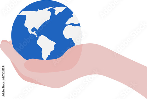 El mundo en tus manos, medio ambiente, tus manos sosteniendo el planeta. Fondo transparente