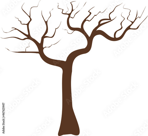 árbol seco. ramas secas. Fondo transparente