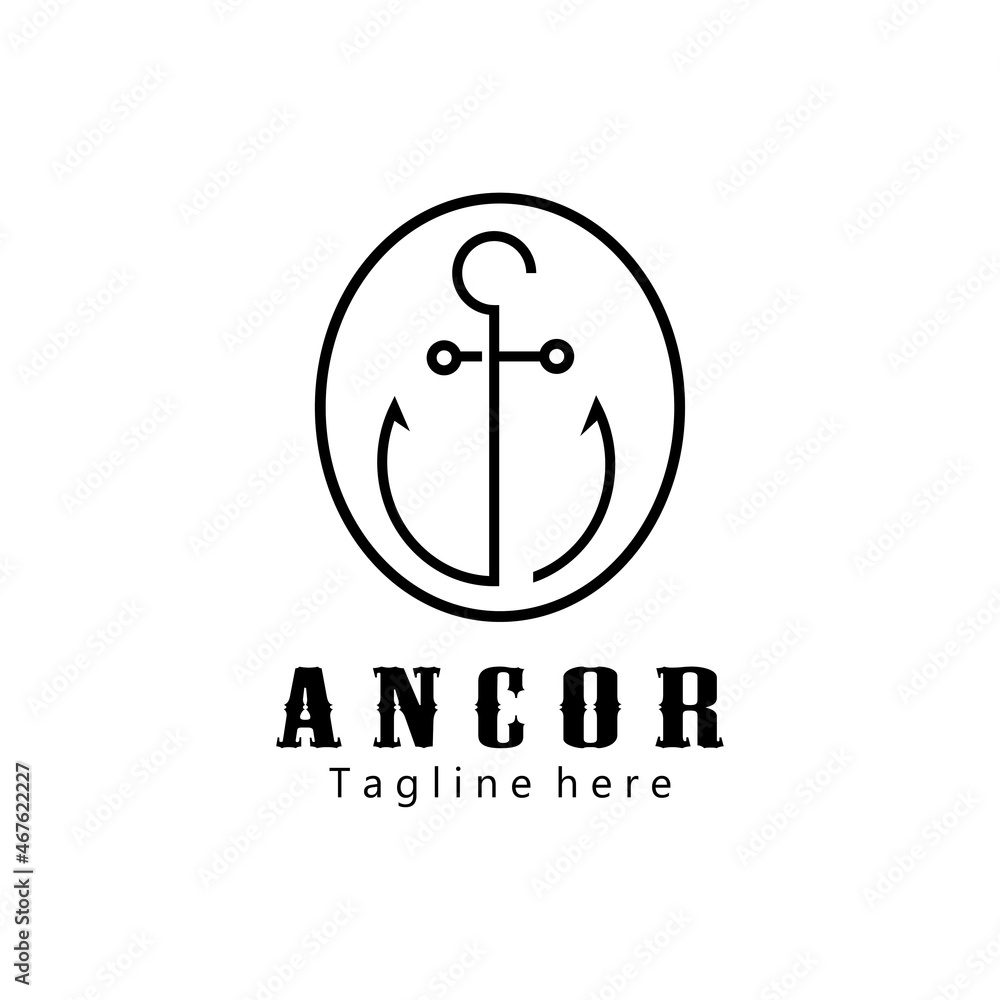 Obraz premium Anchor logo creative illustration icon design template