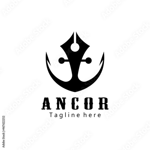Anchor logo creative illustration icon design template