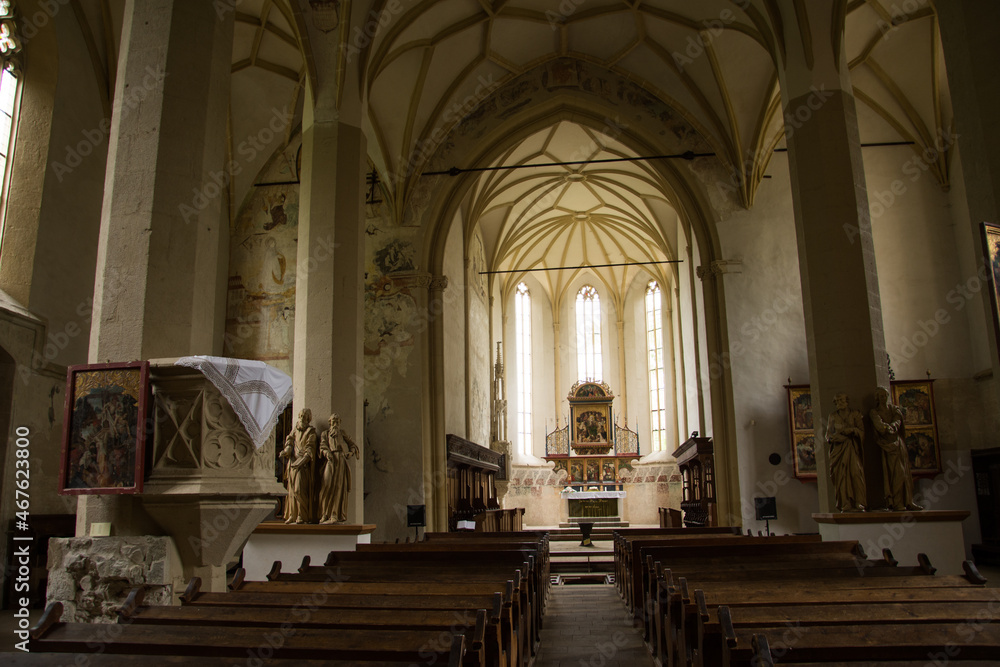 Fototapeta premium Sighisoara Romania 2017 Interior of The historical, Gothic, Church on the hill Biserica din Deal