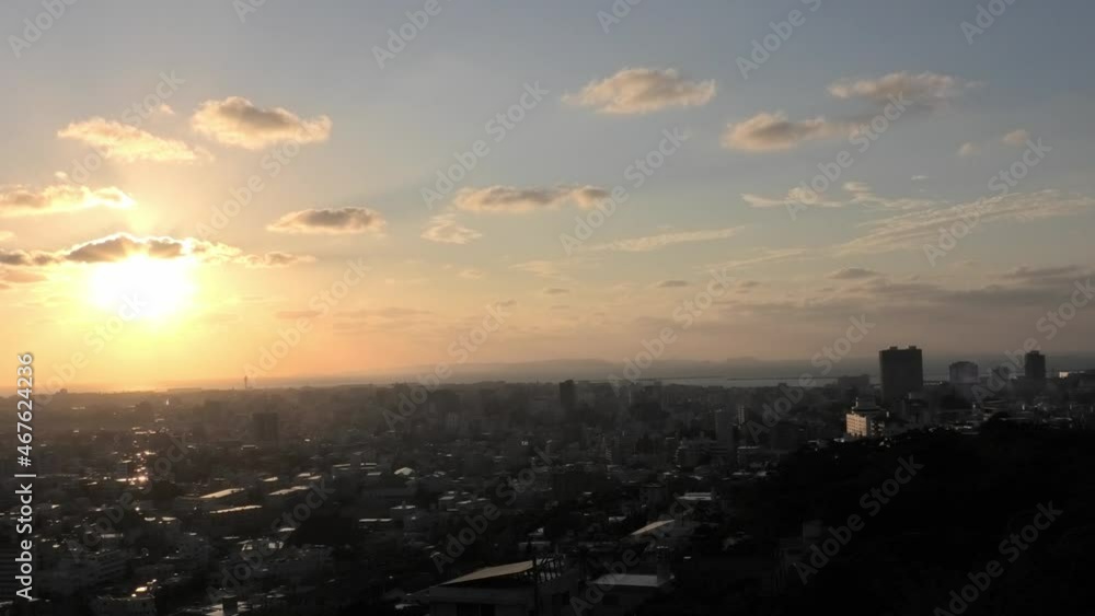沖縄 首里城公園展望台から見た夕景 沖縄 首里城公園展望台から見た夕景