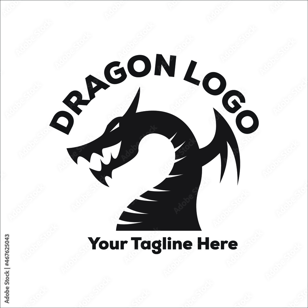 Dragon logo flat design tatto