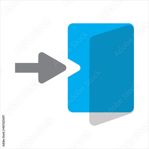 blue arrow icon check in