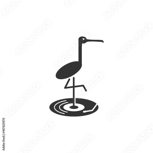 Stork Music disc jockey Entertainment icon illustration template