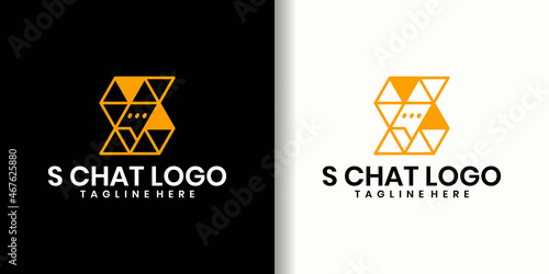 Initial s inspiration with bubble chat concept logo template