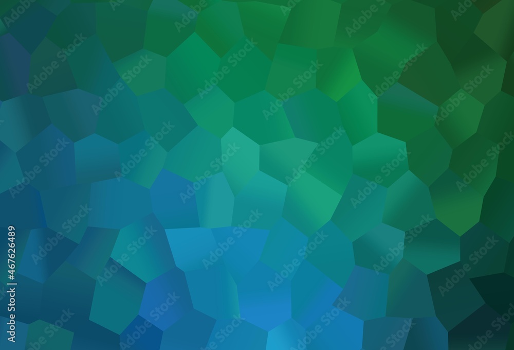 Dark Blue, Green vector template in hexagonal style. Dark Blue, Green vector template in hexagonal style.
