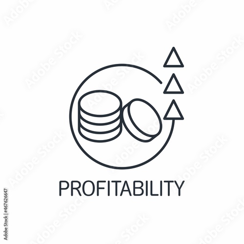 Financial benefit. Raise profitability. Vector linear icon isolated on white background.
