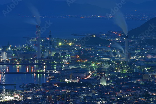 四国愛媛県四国中央市具定展望台の夜景