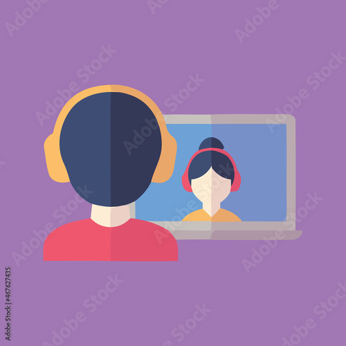 Video conference icon, vector and glyph