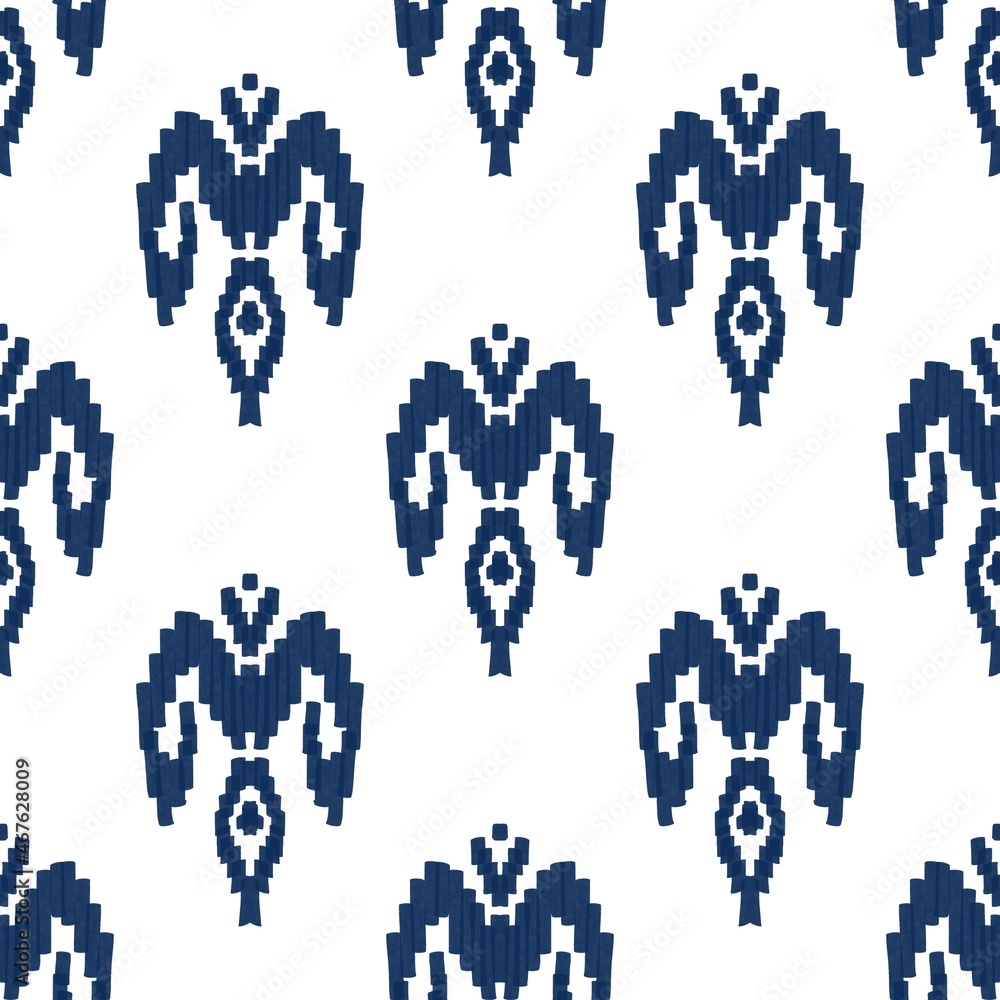 seamless pattern with blue and white flowers seamless pattern with blue and white flowers