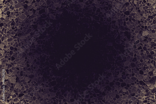 Dark background texture with rough rocky pattern and empty void photo