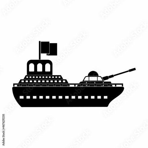 army warship icon, army warship vector sign symbol