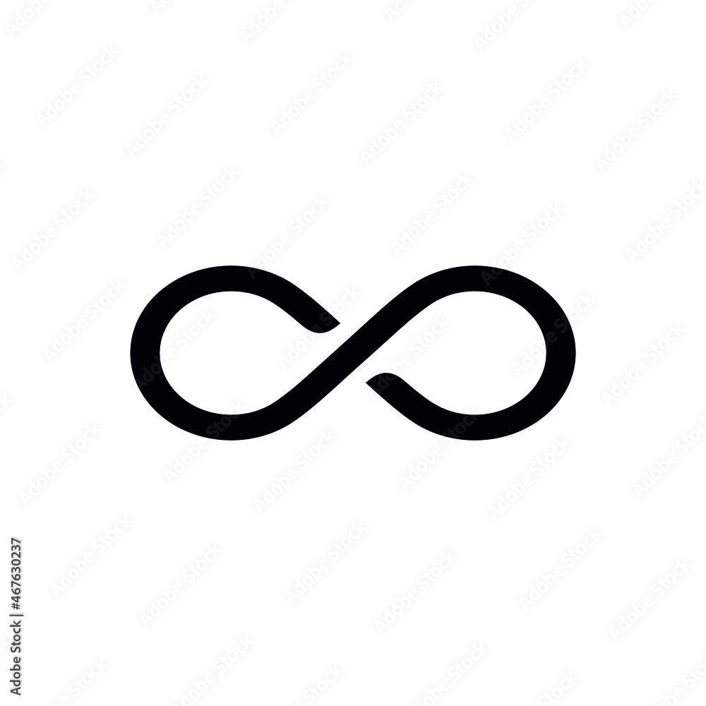 Infinity sign. Vector mathematical symbol representing the concept of infinity. Isolated icon on white background.