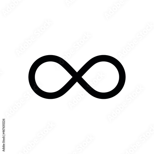 Infinity sign. Vector mathematical symbol representing the concept of infinity. Isolated icon on white background.