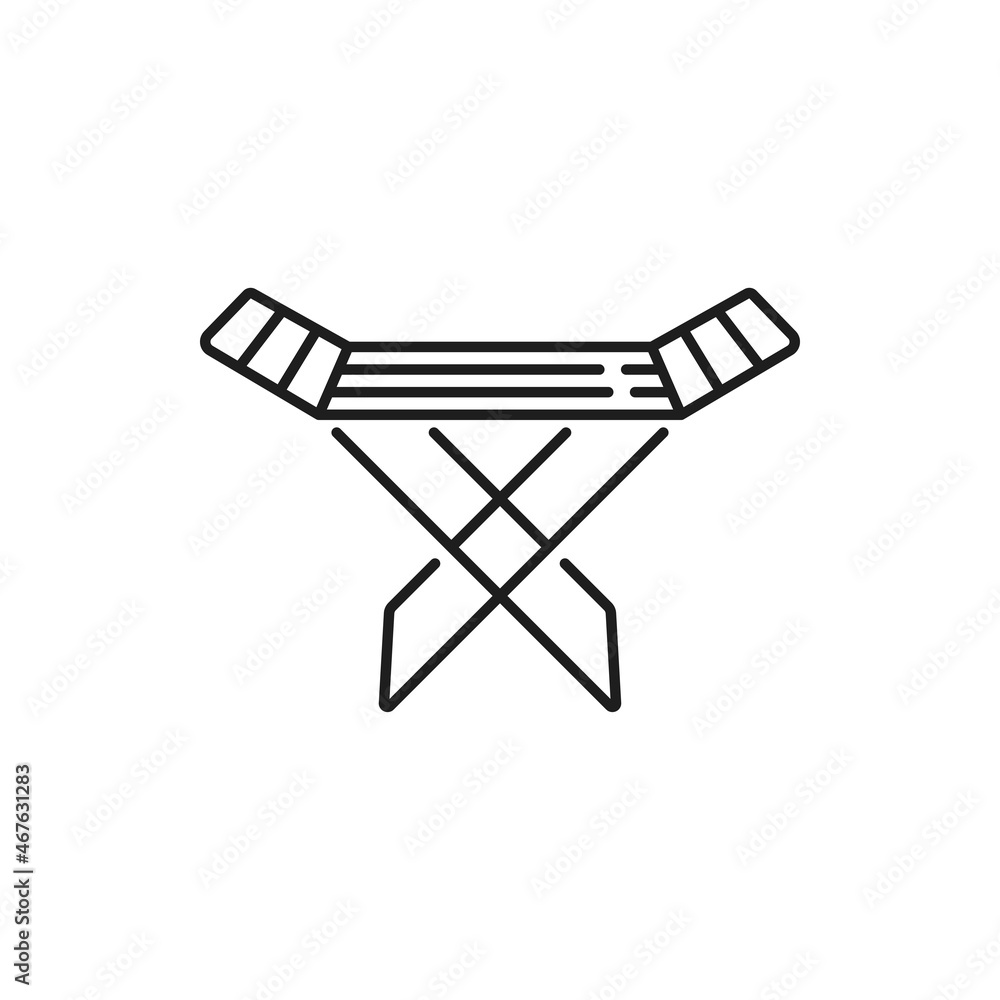 Clothing rack dryer isolated laundry drying stand thin line icon. Vector washing, cleaning and dry object, collapsible clothes-horse dryer, wooden or plastic clothes airer household bathroom object Clothing rack dryer isolated laundry drying stand thin line icon. Vector washing, cleaning and dry object, collapsible clothes-horse dryer, wooden or plastic clothes airer household bathroom object