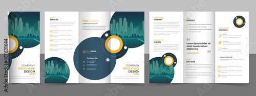 Creative Corporate & Business Trifold Flyer Brochure Template Design, Abstract Business Trifold Brochure, Vector Brochure Template Design.