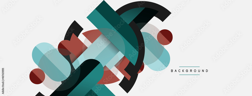 Round geometric shapes lines and circles. Vector template for wallpaper banner background or landing page Round geometric shapes lines and circles. Vector template for wallpaper banner background or landing page