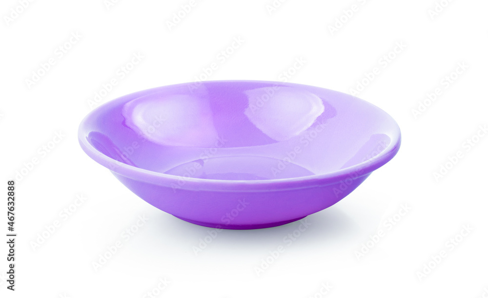purple empty bowl isolated on white background purple empty bowl isolated on white background