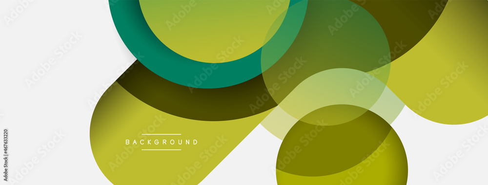 Vector round shapes circles minimal geometric background. Vector illustration for wallpaper banner background or landing page