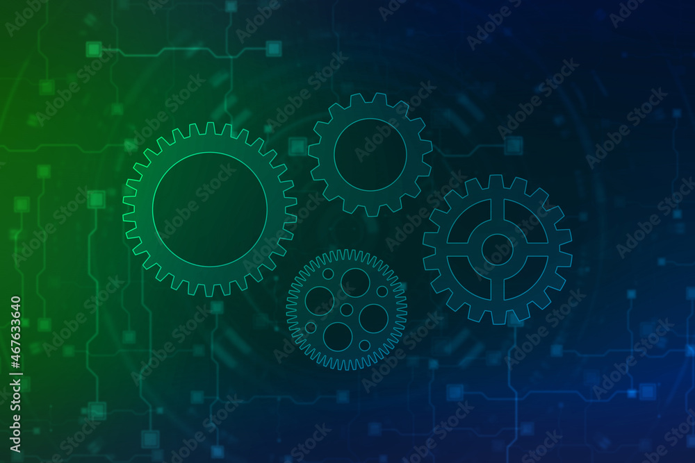 Gear technology background, Digital Abstract technology background, futuristic background, cyberspace Concept Gear technology background, Digital Abstract technology background, futuristic background, cyberspace Concept