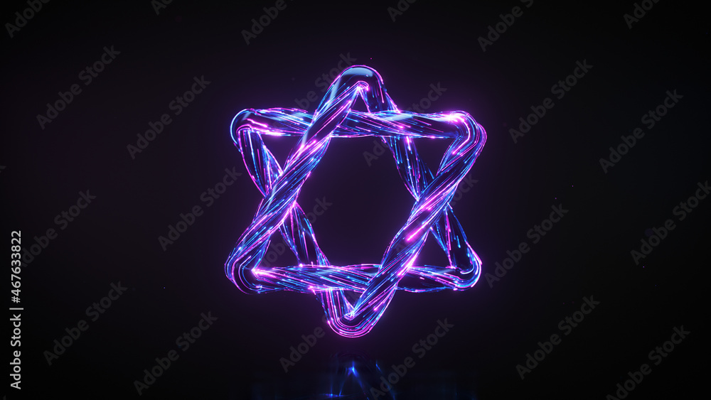 Star of David 3D render illustration Star of David 3D render illustration