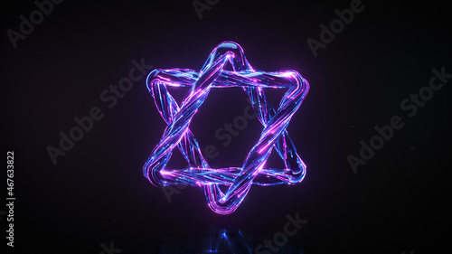 Star of David 3D render ill...