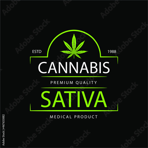 Medical cannabis badges green logo