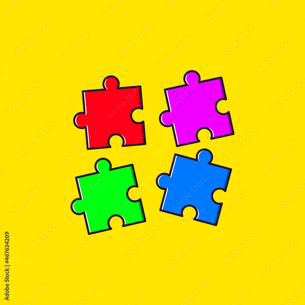 Puzzle cartoon style vector illustration Puzzle cartoon style vector illustration