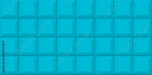 Blue Subway tile seamless pattern. Wall with brick texture. Vector geometric background design