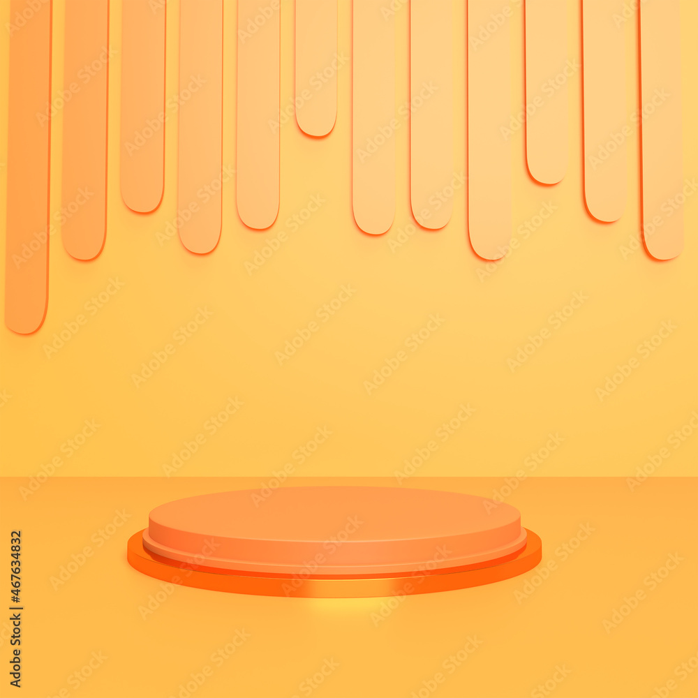 Orange podium and minimal abstract background for Halloween, 3d rendering geometric shape, Stage for awards on website in modern. - obrazy, fototapety, plakaty 