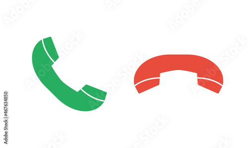 accepted and declined phone call vector icon