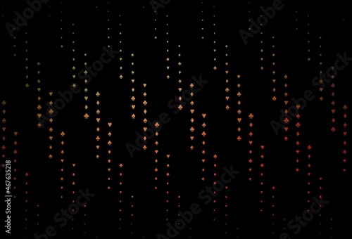 Dark Green, Red vector background with cards signs. © Dmitry