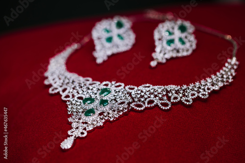 Fototapeta Naklejka Na Ścianę i Meble -  Indian bride's wedding jewellery close up