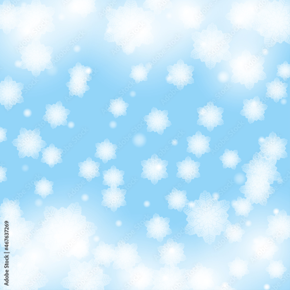 Abstract winter background with snowflakes and ice on blue color. Vector illustration of design elements for greeting cards, posters, wallpaper, surface, web design, textile, decor, print. Abstract winter background with snowflakes and ice on blue color. Vector illustration of design elements for greeting cards, posters, wallpaper, surface, web design, textile, decor, print.