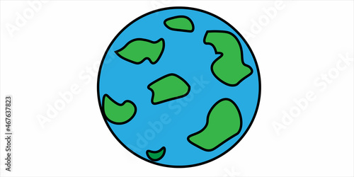 Flat design vector illustration for web banner, web and mobile isolated on white background. Flat planet Earth icon.Earth globes isolated on white background.