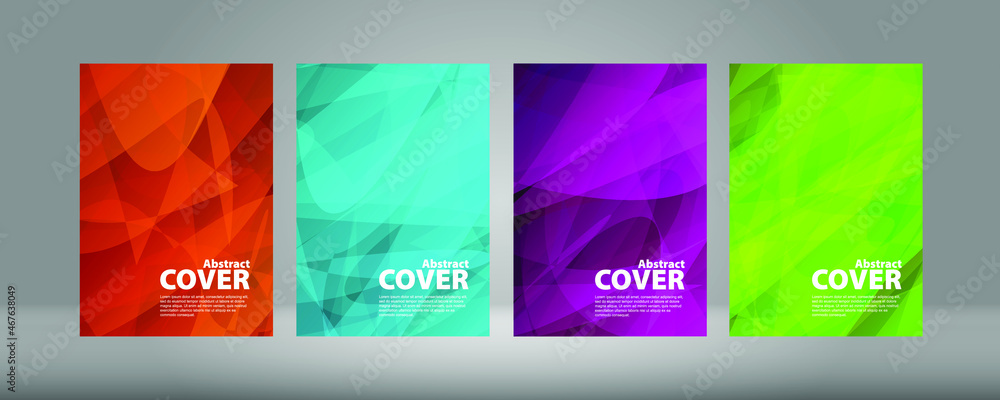 Fototapeta premium Cover А4, gradient on a black background. Vector collection of colorful gradien modern abstract banners on black background, lux background. . Rainbow Gradient Set. Color Background. Mash gradient. 