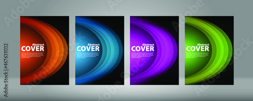 Cover А4, gradient on a black background. Vector collection of colorful gradien modern abstract banners on black background, lux background. . Rainbow Gradient Set. Color Background. Mash gradient. 